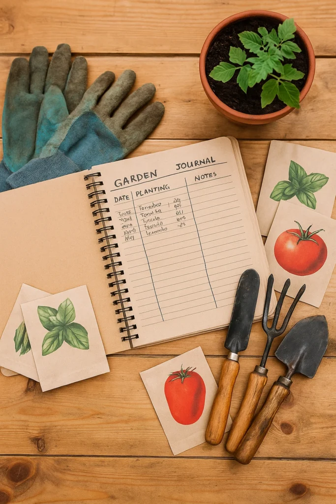 garden planning journal vegetable gardening tips Kuwait record keeping