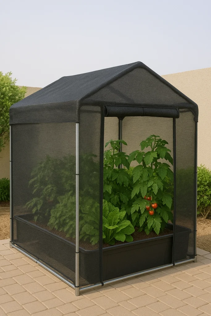 greenhouse gardening Kuwait vegetable garden shade house