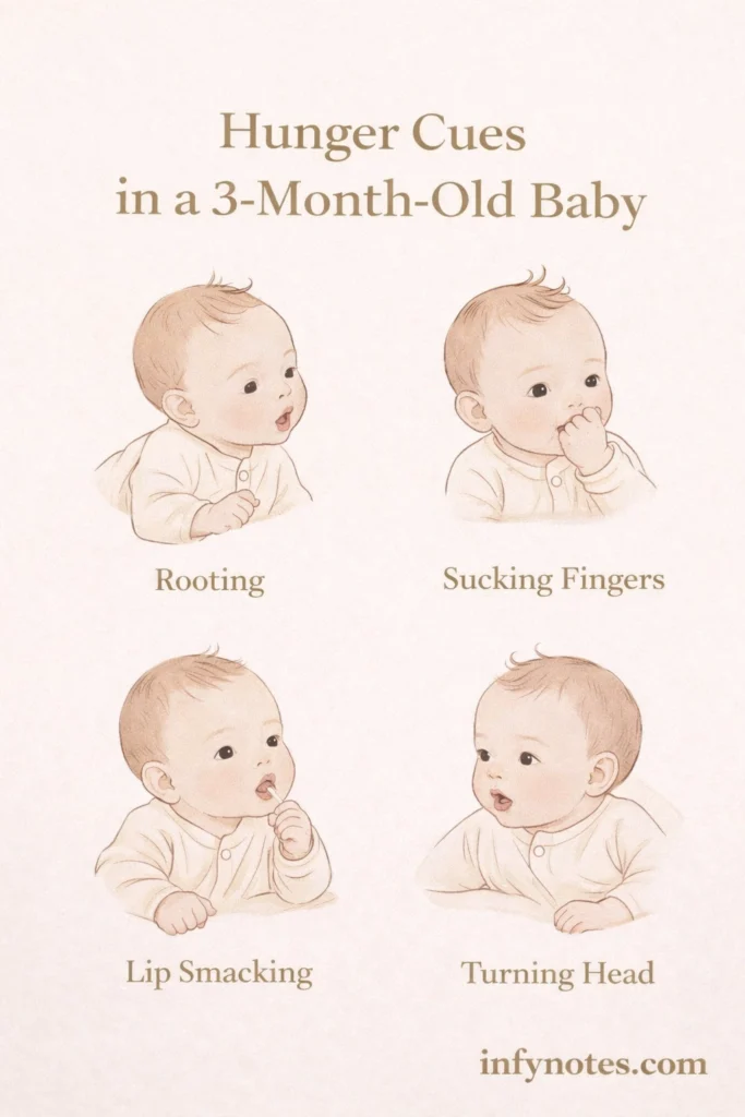 baby feeding schedule 3 months hunger cues