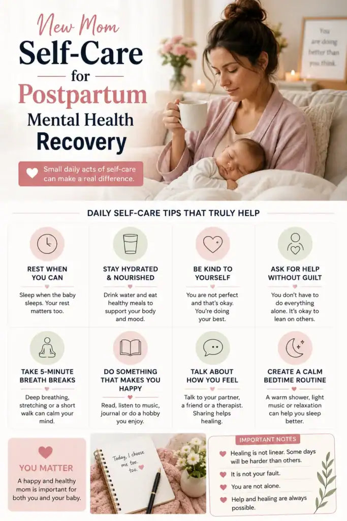 self-care tips for postpartum anxiety vs depression recovery