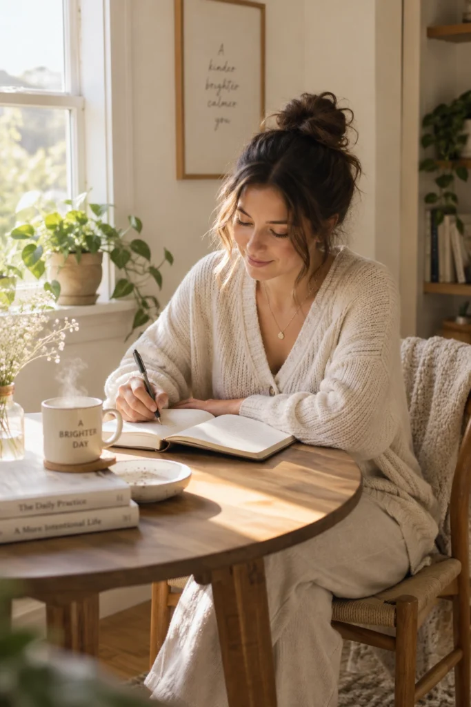 recovering from mom burnout signs through journaling and self-care routine